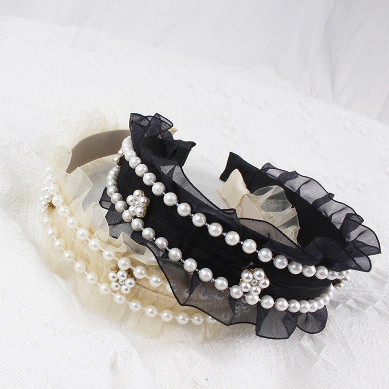 Flgo Băng Đô Ren Phối Ngọc Trai Phong Cách Retro Thanh Lịch Dùng Làm Đạo Cụ Chụp Ảnh