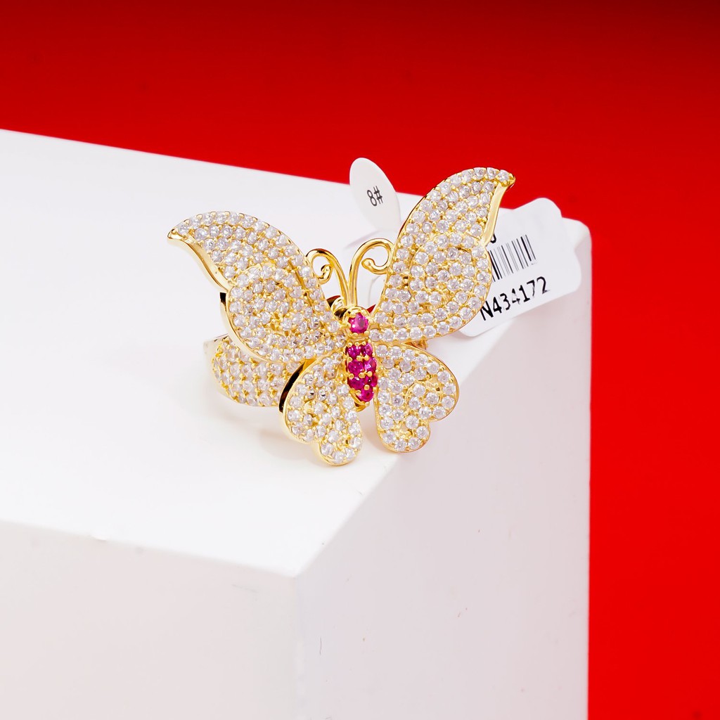 Nhẫn nữ UHA mạ vàng 18K đính đá CZ N434172-200