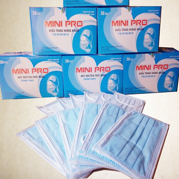 Khẩu Trang Kháng Khuẩn Mini Pro Xanh 4 Lớp 50 Cái