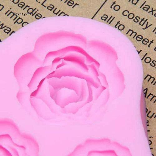 Set 4 khuôn làm bánh hình hoa hồng 4 kích thước bằng silicon tiện dụng