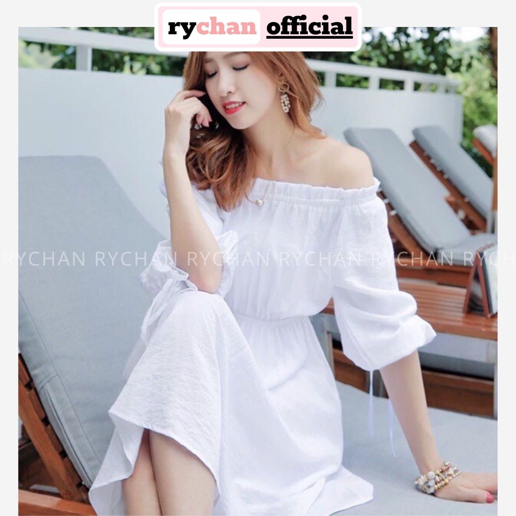 [ẢNH THẬT CUỐI] DX639 - Đầm Xòe Trễ Vai Đi Biển Tay Lỡ Nhiều Màu