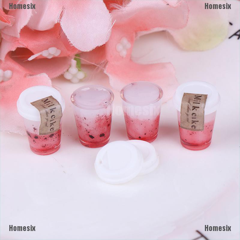 [HoMSI] 2Pcs 1/12 Dollhouse Mini Simulation Drinks Model Fruit Drink Doll House Decor SUU