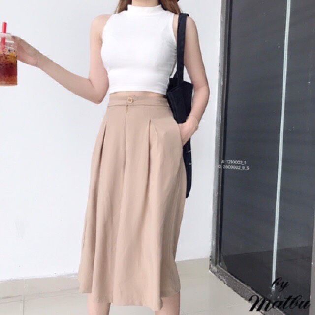 ⚡SALE RẺ⚡Quần ống rộng giả váy đũi xước Hàn cao cấp chuẩn phom | BigBuy360 - bigbuy360.vn