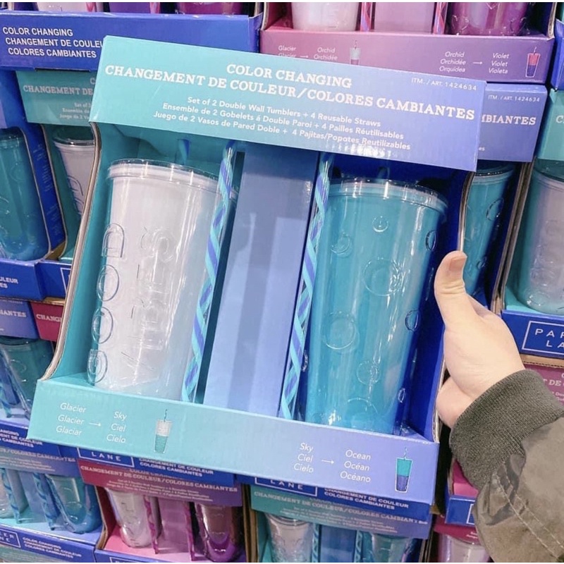 Set 2 ly đổi màu Parker Lane Color Changing Tumbler 650ml