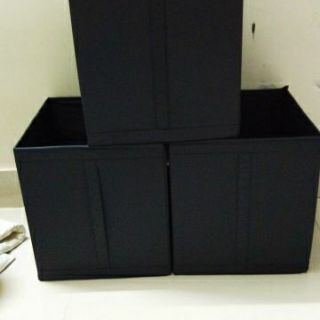 3 hộp đựng  IKEA SKUBB 31x34x33 cm đen
