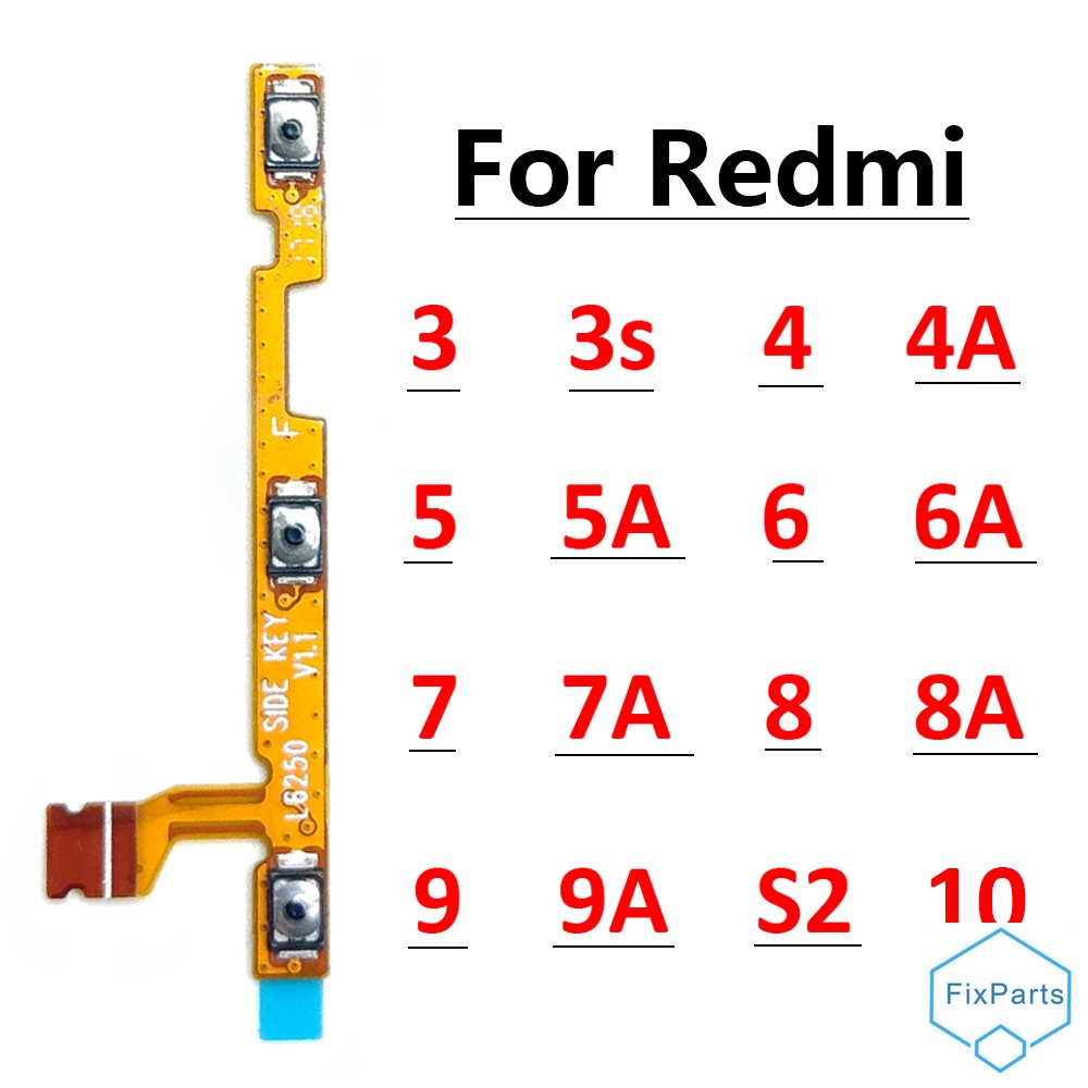Nút Bấm Âm Lượng Mới Cho Xiaomi Redmi S2 9 10 9A 8 8A 7 7A 6 6A 5 5A 4A 4X 3 3S 4 6 Pro 5 Plus