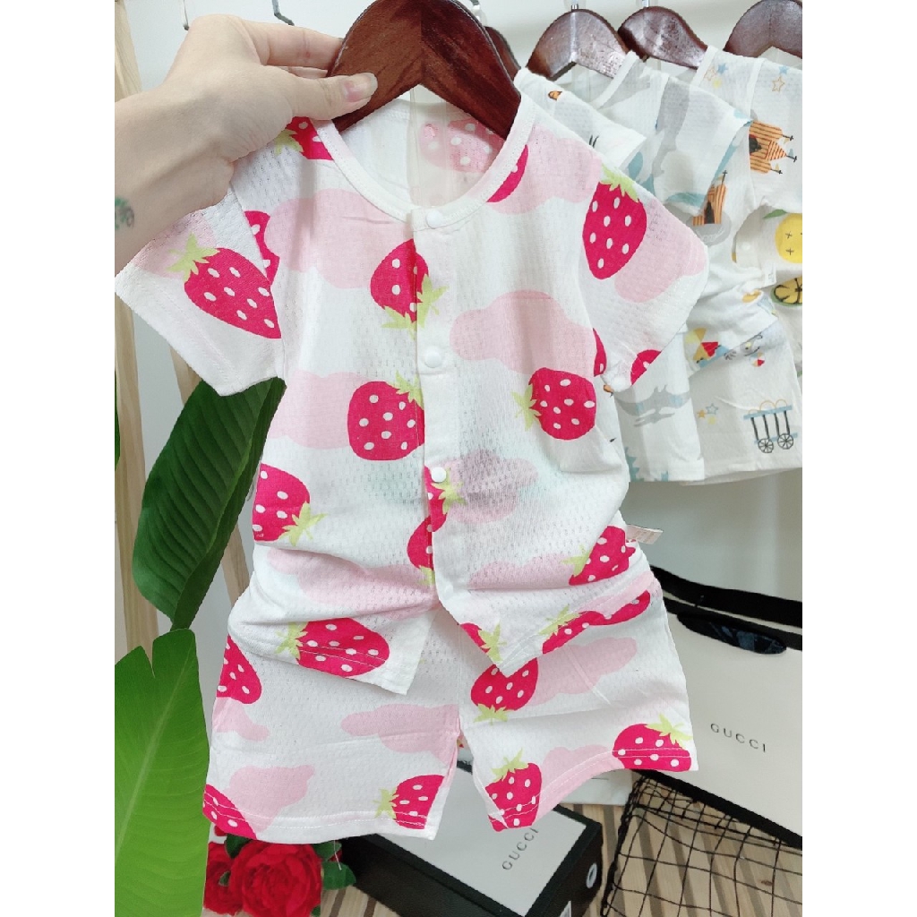 Bộ quần áo trẻ em cotton thông hơi QATE272