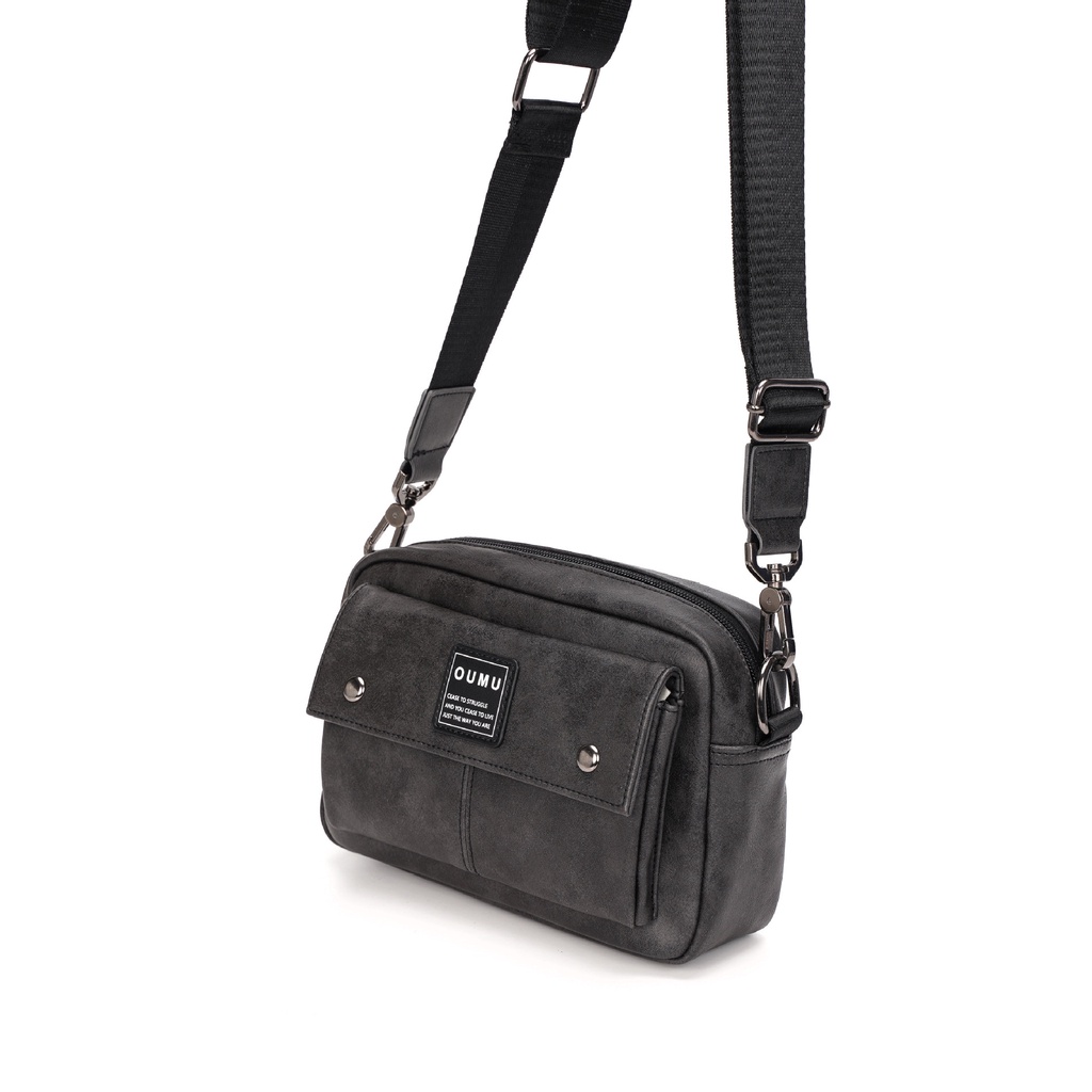 Túi Đeo Chéo Nam Cao Cấp 20103+7 Thời Trang Hàn Quốc Nhỏ Gọn Tiện Dụng Màu Xám Bạc Cá Tính Độc Lạ Da PU Mềm Mại Bền Đẹp