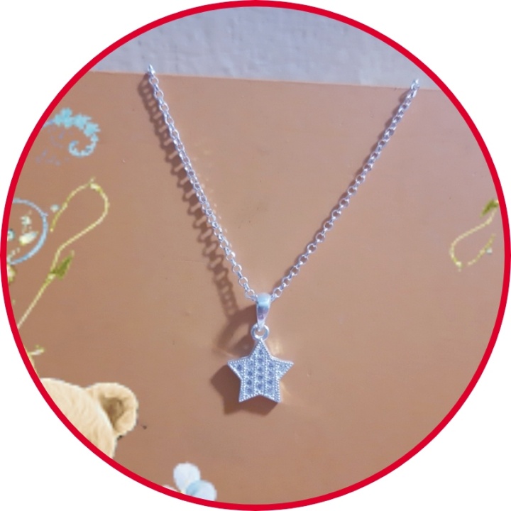 Dây chuyền bạc ý nguyên chất silver kim tuyen mặt mẫu ngôi sao đá trắng cho mẹ và bé