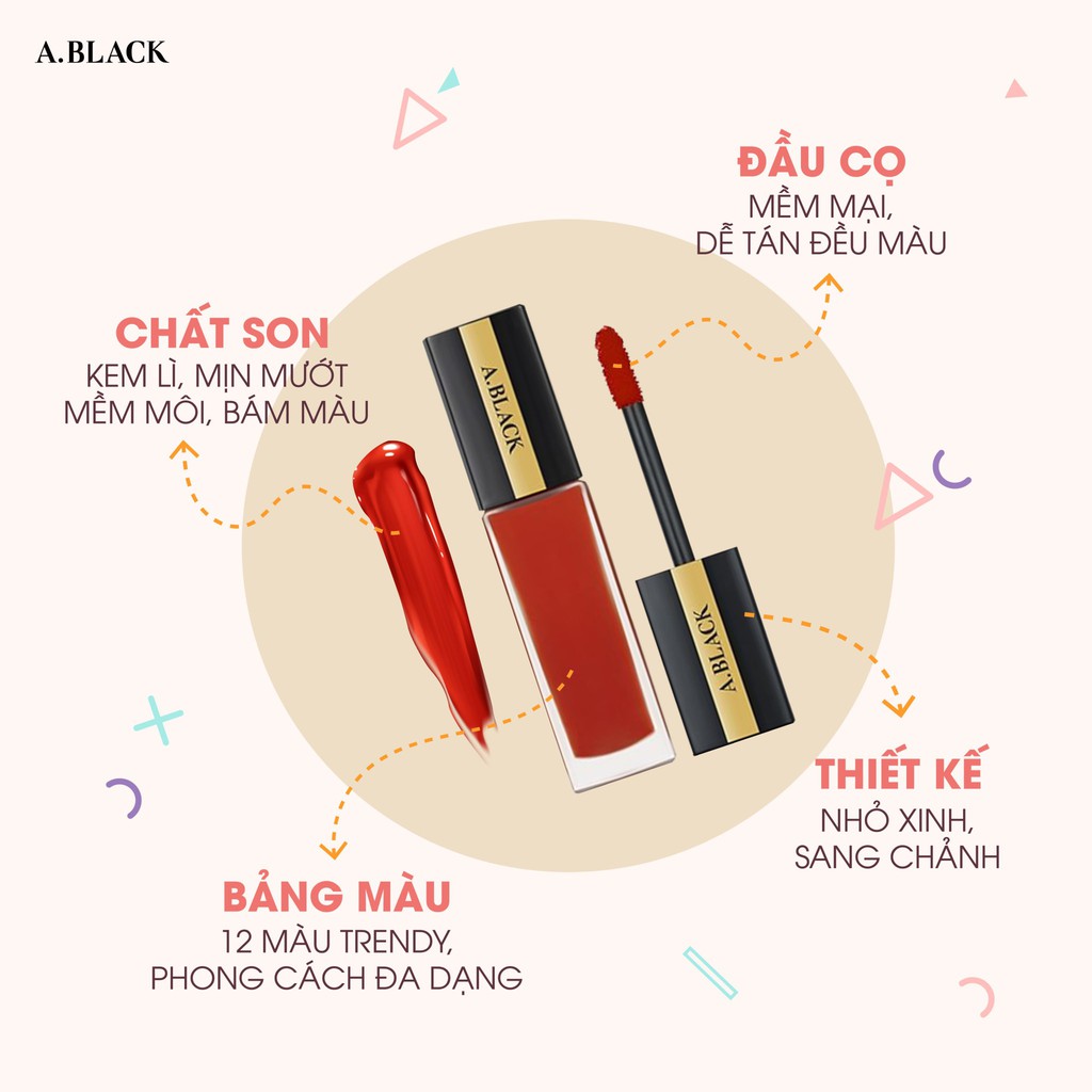 Son kem A Black Artistic V.elvet Tint lên màu đẹp, có dưỡng - HONGS BEAUTY