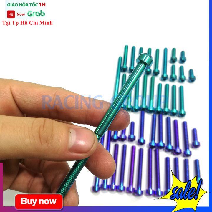 Bộ Ốc Lốc Máy GR5 Gắn Xe Máy Ex150 22 Con Lục Bảo Và Titan