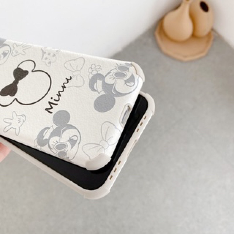 Ốp Lưng Case IPhone Mặt Da Trong Dẻo Mickey&Minne Chống Trầy Chống Sốc Cho IPhone Từ 6/6g Đến 12 Promax