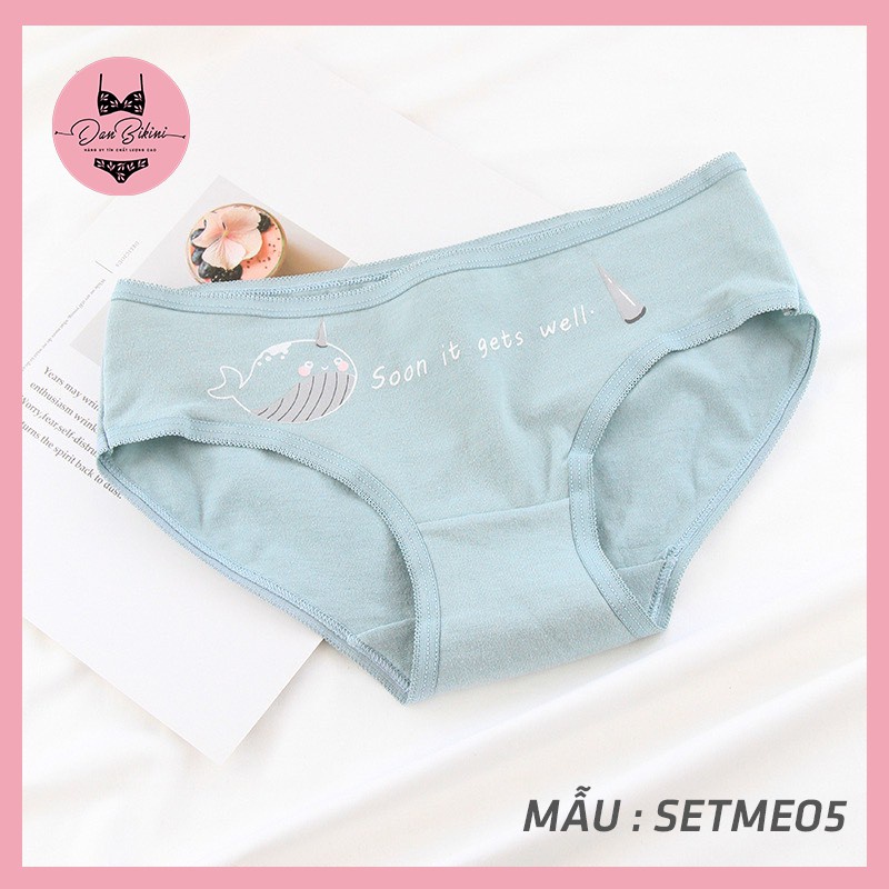 Quần Lót Nữ Cotton 100% kháng khuẩn mềm mại hình Chibi siêu dễ thương mã 026