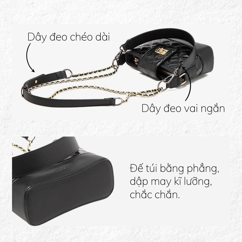 Túi xách đeo chéo nữ Micocah vuông trám xích công sở Hàn Quốc EL006 TINA SHOP