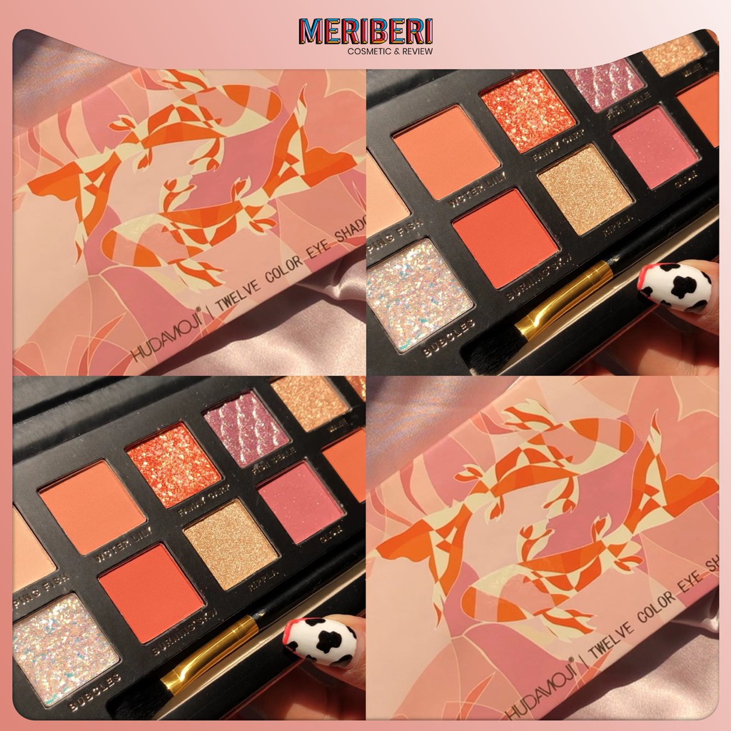 Bảng phấn mắt Perfect Diary kèm cọ hiệu ứng ánh kim nhung mịn 12 màu | BigBuy360 - bigbuy360.vn