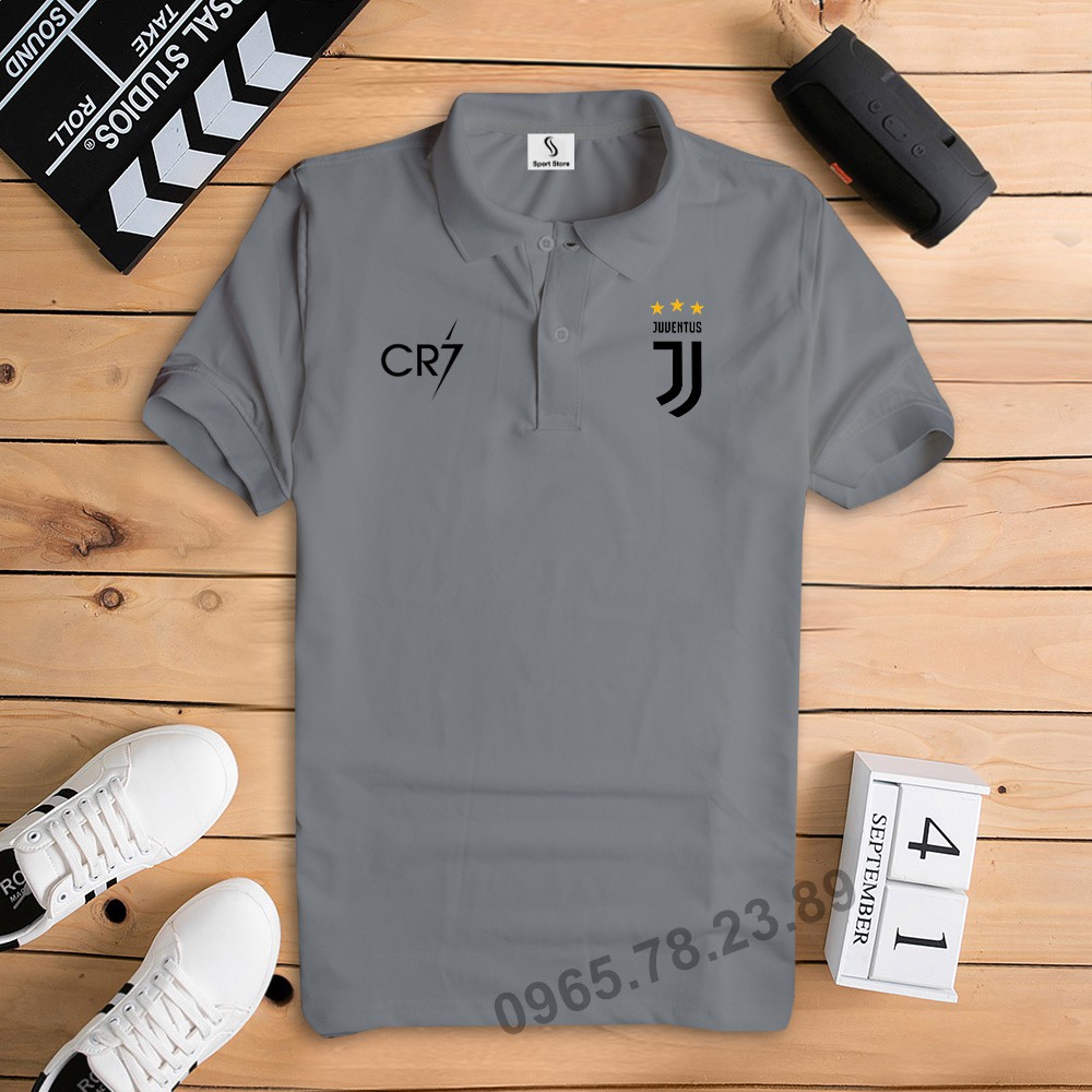 Áo thun polo bóng đá cao cấp Juventus CR7 HOT vải đẹp không bông xù