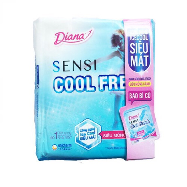 Combo 6 Gói Băng vệ sinh Diana Sensi Cool Fresh siêu mỏng cánh 23cm (8 miếng)