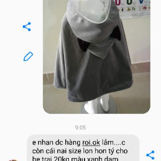 Áo choàng size lớn cho bé từ 18_30 kí