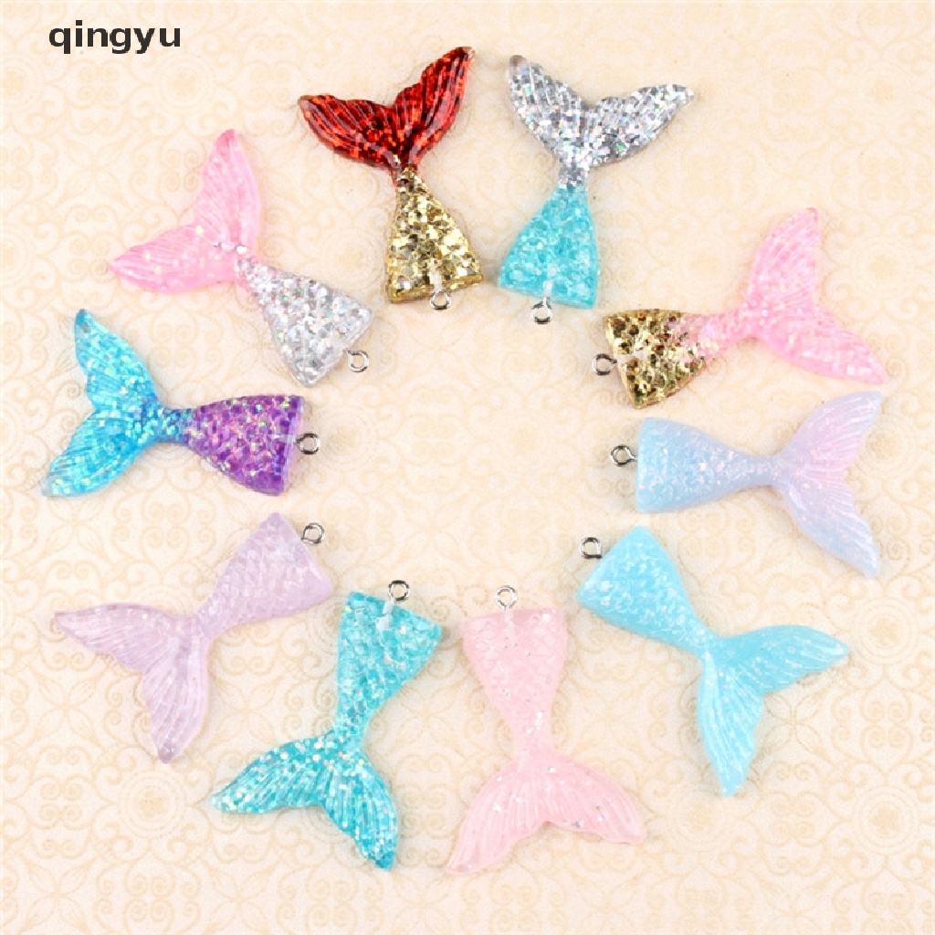 Set 10 Phụ Kiện Làm Trang Sức Hình Đuôi Cá Lấp Lánh DIY