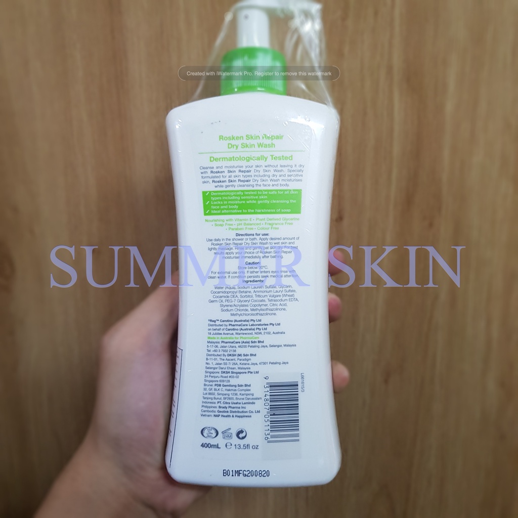 Rosken Repair Dry Skin Wash For Face & Body-Sữa Tắm Cho Da Khô,Da Nhạy Cảm 400m