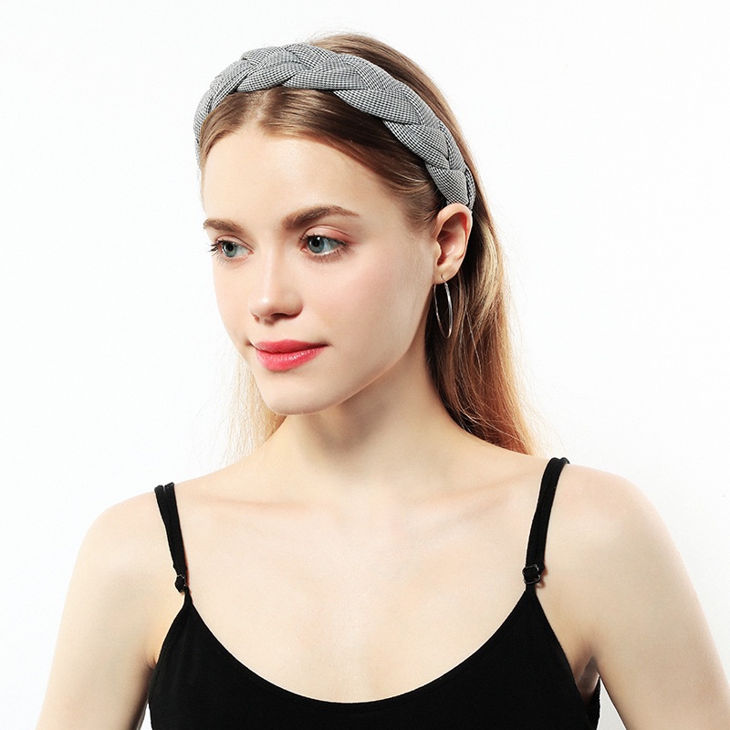 Mới Băng Đô Vải Cotton Họa Tiết Sọc Caro Thời Trang Cho Nữ