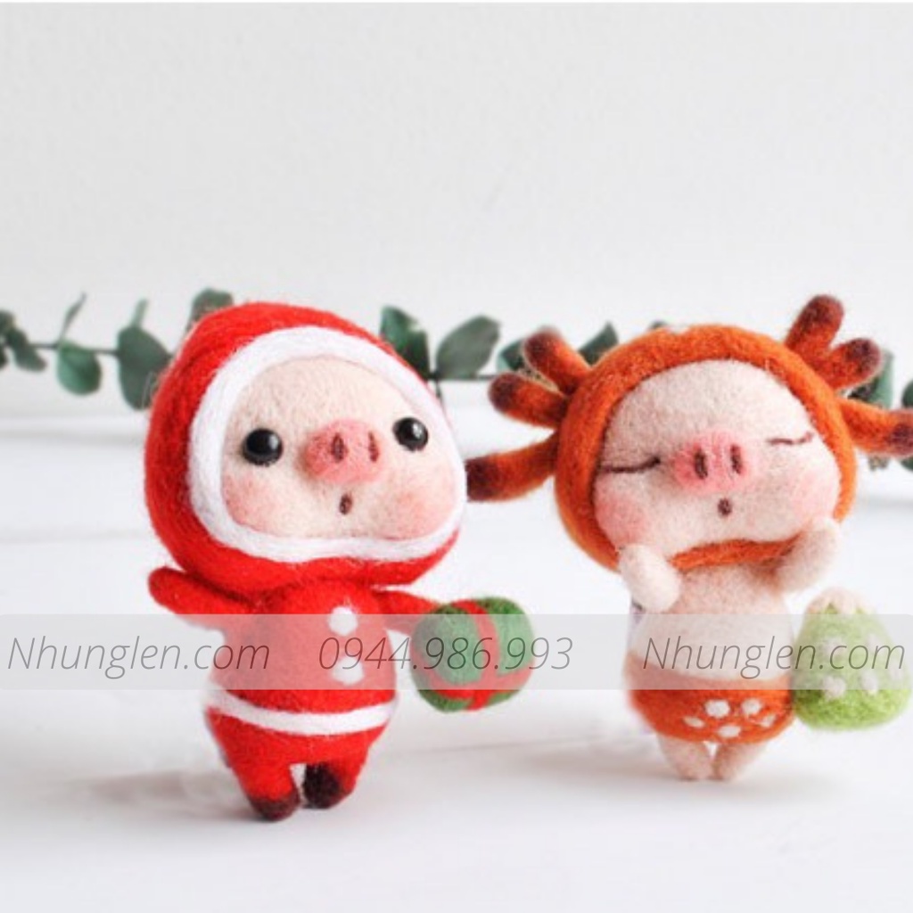 KIT LEN CHỌC ỦN ỈN SCILL - Needle Felting Pig - Handmade, Quà Tặng, DIYS