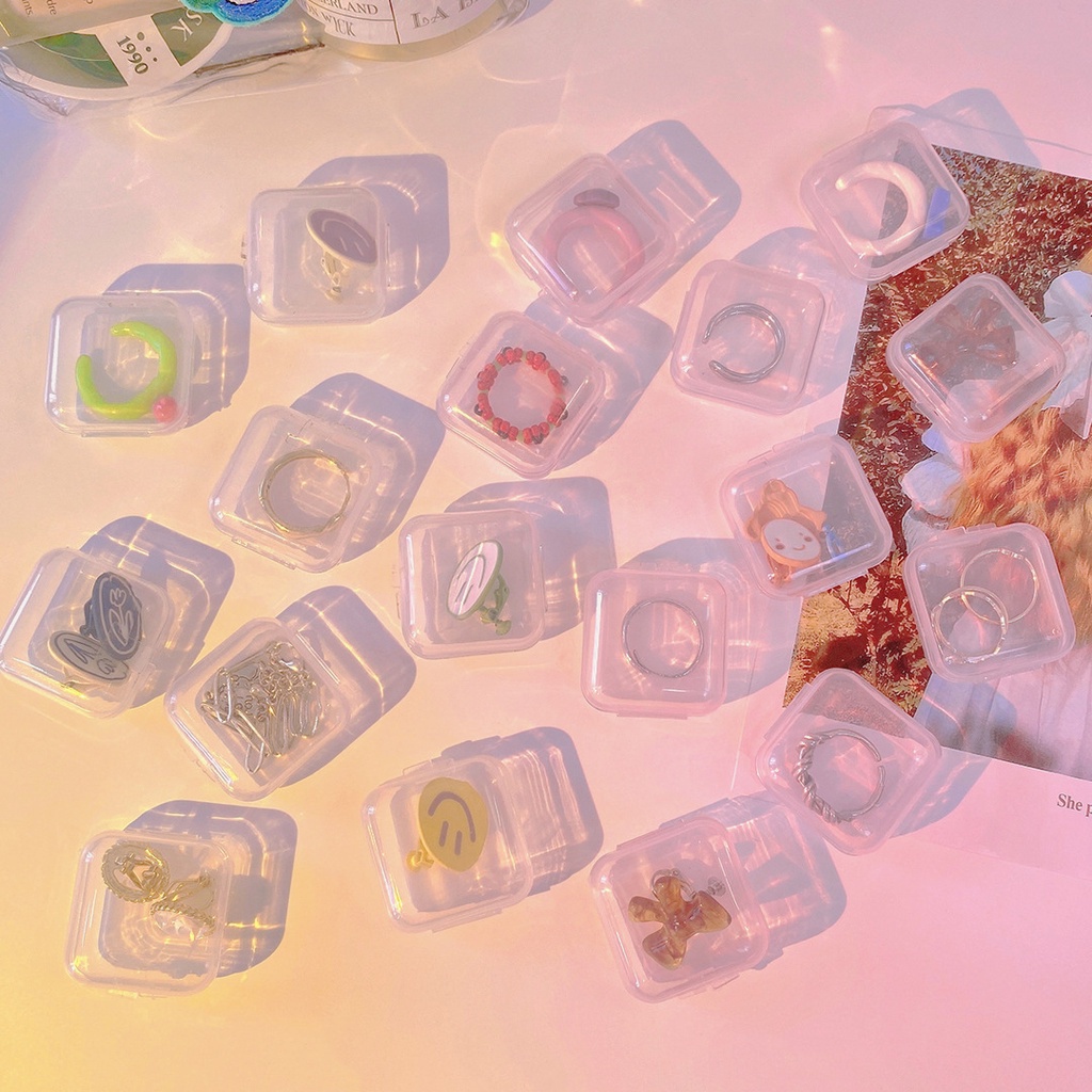 Hộp Nhựa Nhỏ Trong Suốt Đựng Trang Sức Mini