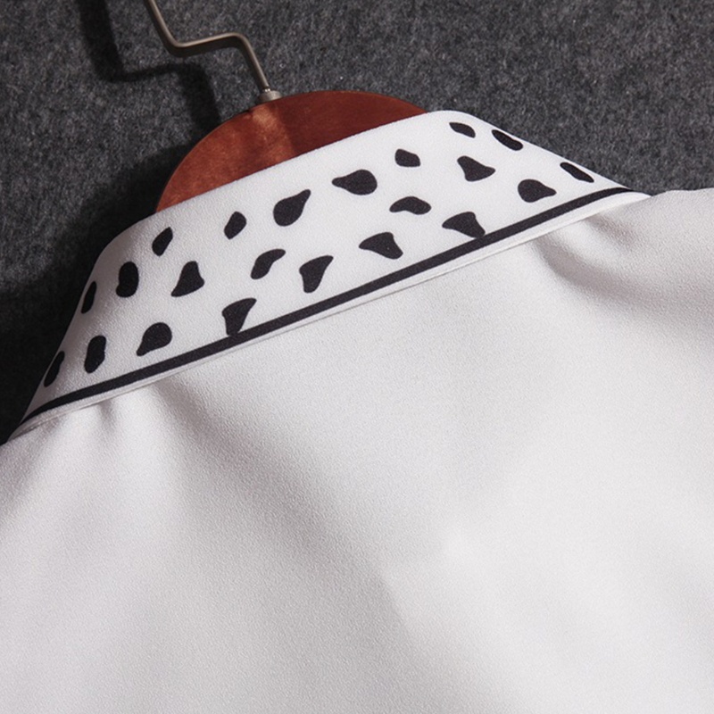 Áo Sơ Mi Chiffon Cổ Bẻ In Họa Tiết Chú Lừa Có Thể Tháo Rời Thời Trang Cho Nữ