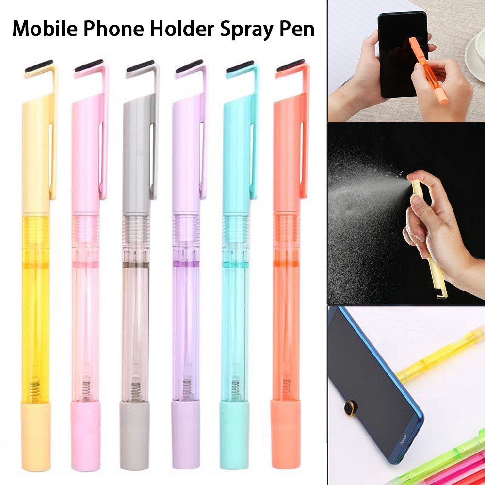 ROW Mini Ballpoint Pencil Portable Cleaning Pens Spray Gel Pen School&amp;Office Supplies Refillable Disinfectant Writing tools Stationery Phone Holder Travel Perfume Bottle