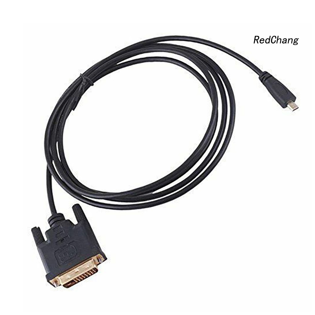 -SPQ- DOONJIEY 0.3/1/1.8m Gold Plated Micro HDMI to DVI 24+1Pin Adapter Cable for HDTV