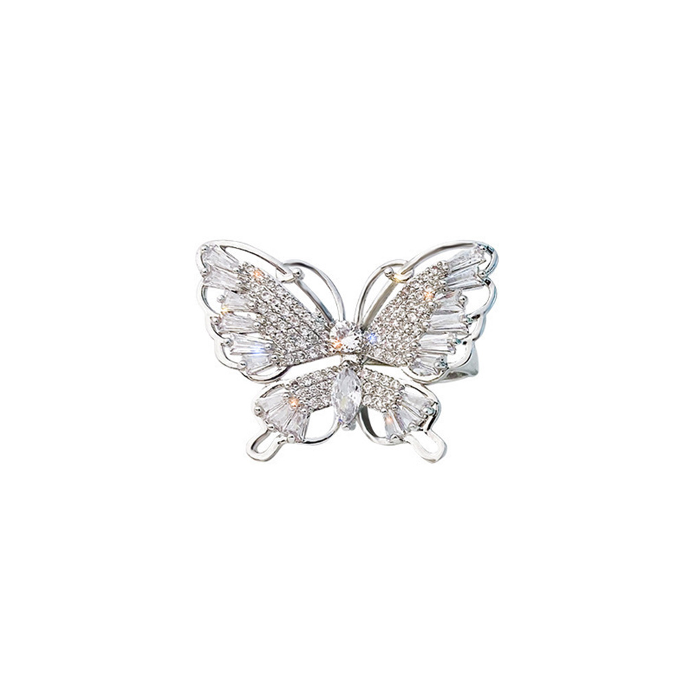 Nhẫn Đeo Tay Kim Loại Tạo Hình Cánh Bướm Đính Đá Thời Trang Cho Nữ