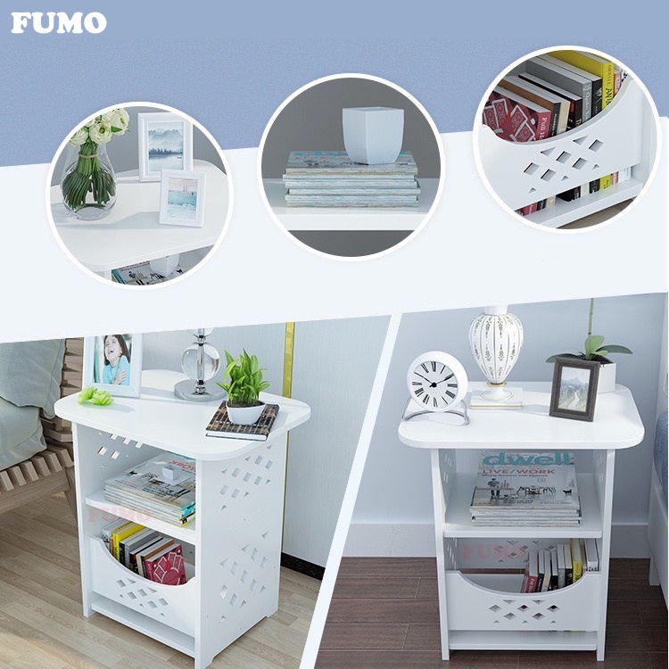 Kệ bàn trà hiện đại kệ tab đầu giường đa năng tiện lợi gỗ PVC cao cấp FUMO SP039