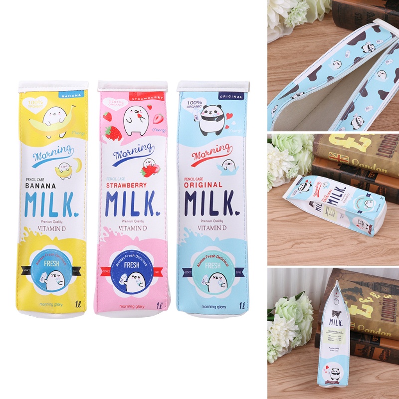 Túi Đựng Bút / Đồ Trang Điểm Hình Hộp Sữa Sáng Tạo