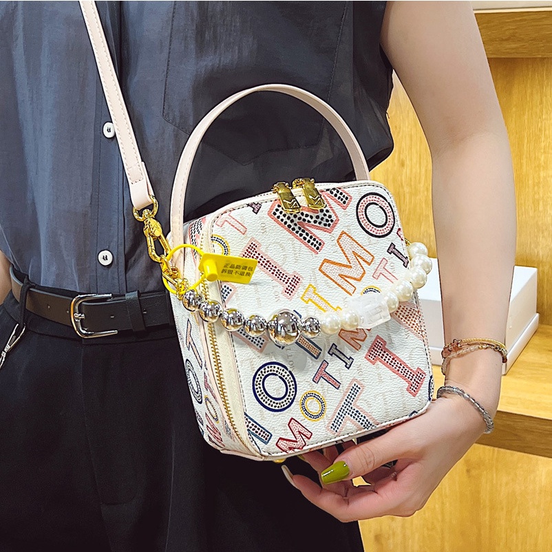 Túi Đeo JASMIN NOIR Chéo In Chữ Đính Ngọc Trai Thời Trang Dành Cho Nữ
