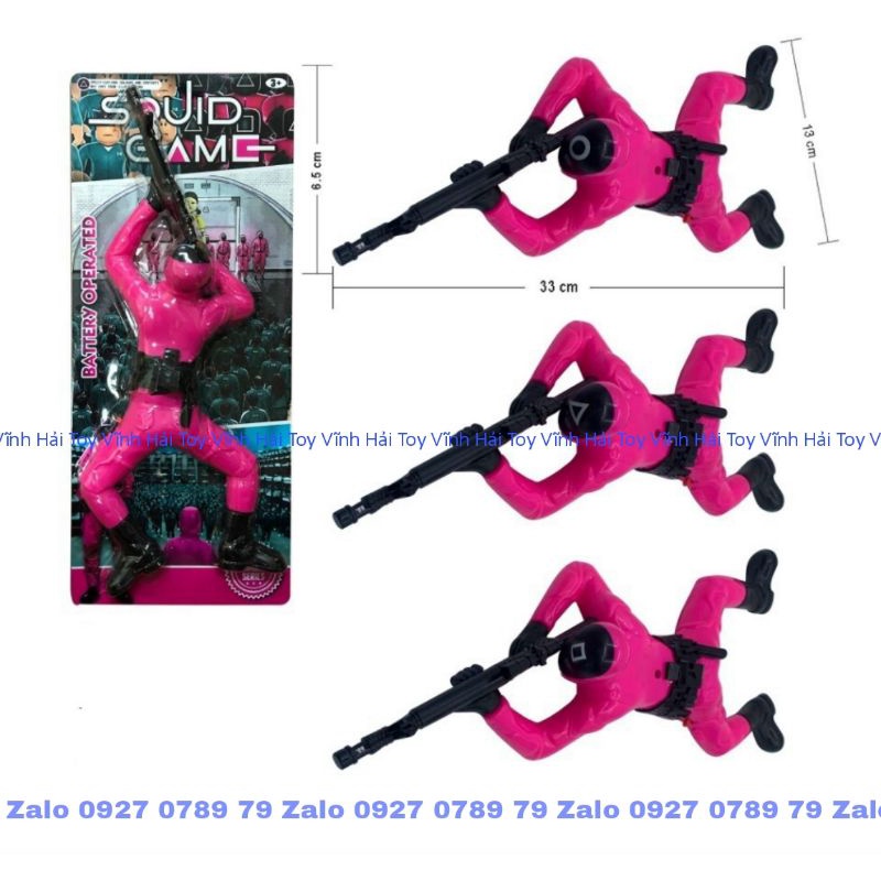 Ninja bò bắn tỉa, đồ chơi lính bò bắn súng, với 3 mẫu như trong Squid Game gồm vuông tròn tam giác.