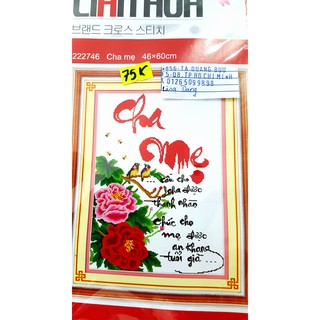 Tranh thêu CHA MẸ 46x60cm chưa thêu 222746