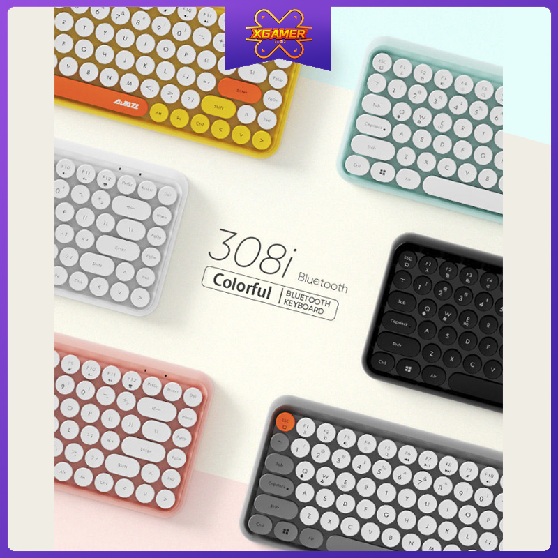 [Ready Stock] XGamer AJAZZ 308i 84 Buttons Candy Color Mechanical Keyboard Multi-Device Bluetooth wireless Gaming Working Keyboard