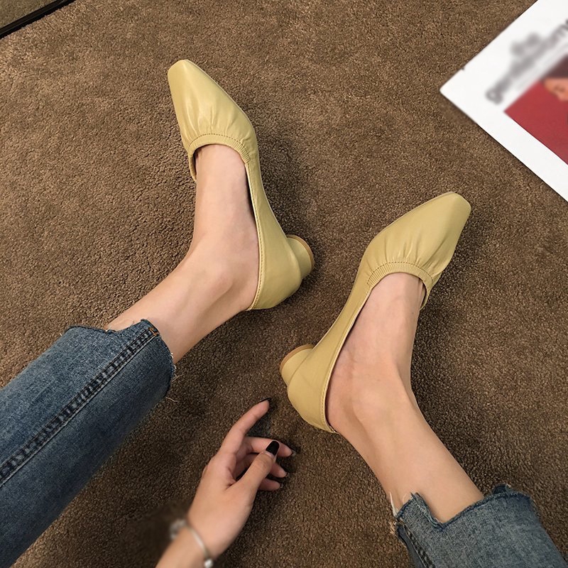 Giày búp bê mũi vuông xinh xắn phong cách Hàn Quốc dành cho nữ