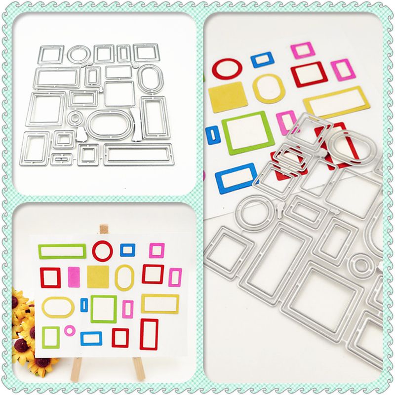 Khuôn cắt hình hộp vuông bằng kim loại dùng trang trí thiệp sổ tay DIY