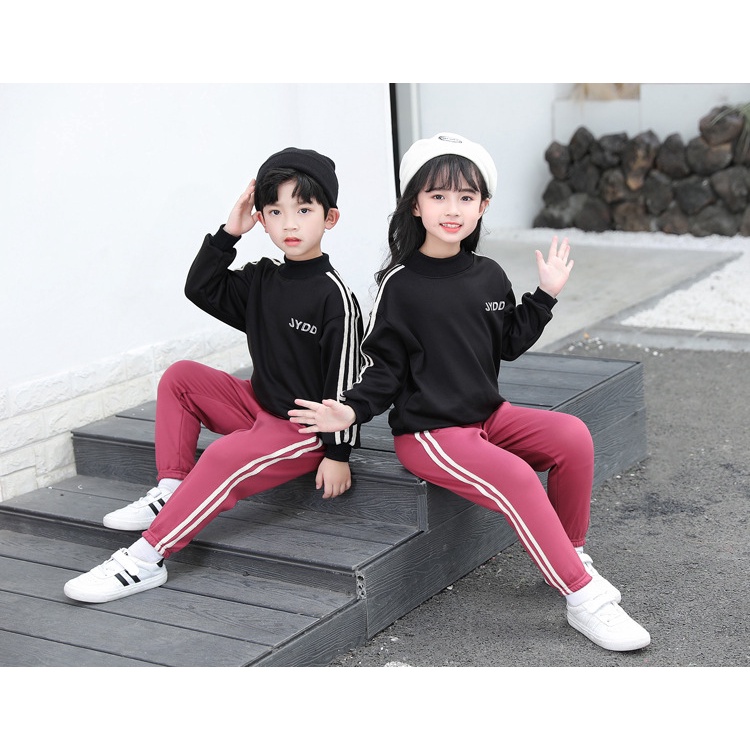 YAOEENH Quần Dài Thể Thao Lót Lông Cừu Dày Dặn Giữ Nhiệt Thời Trang Thu Đông Cho Bé 100-160cm