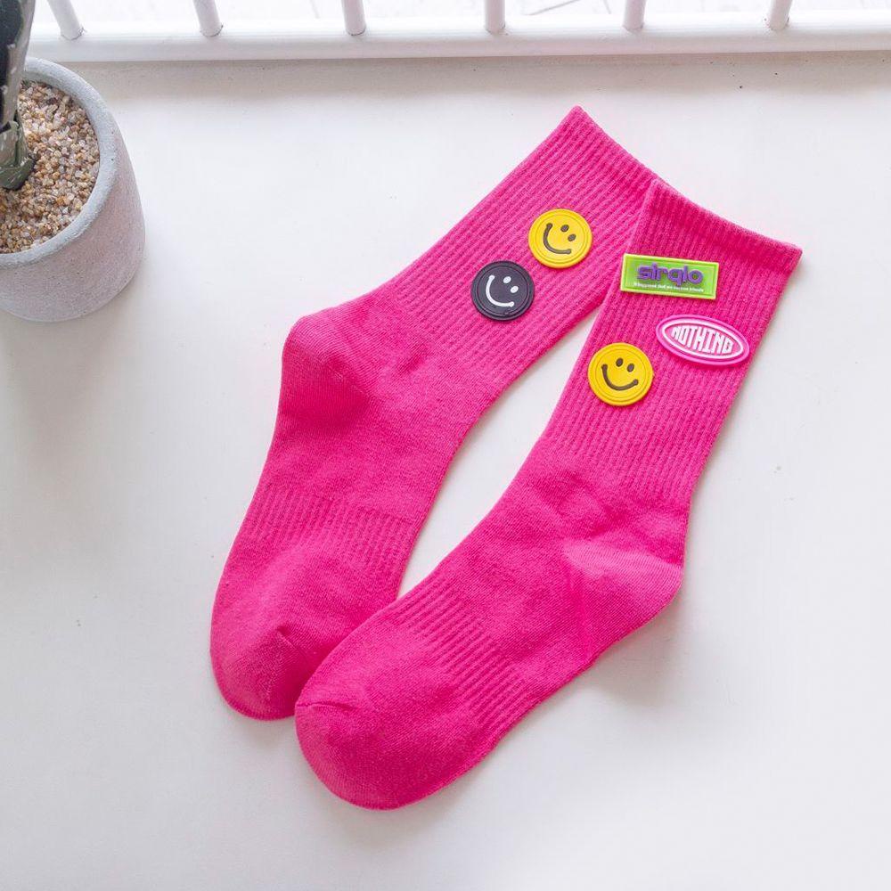 Vớ Thể Thao Thoáng Khí In Họa Tiết Hoạt Hình Mặt Cười Phong Cách Hip Hop Thời Trang Cho Nữ