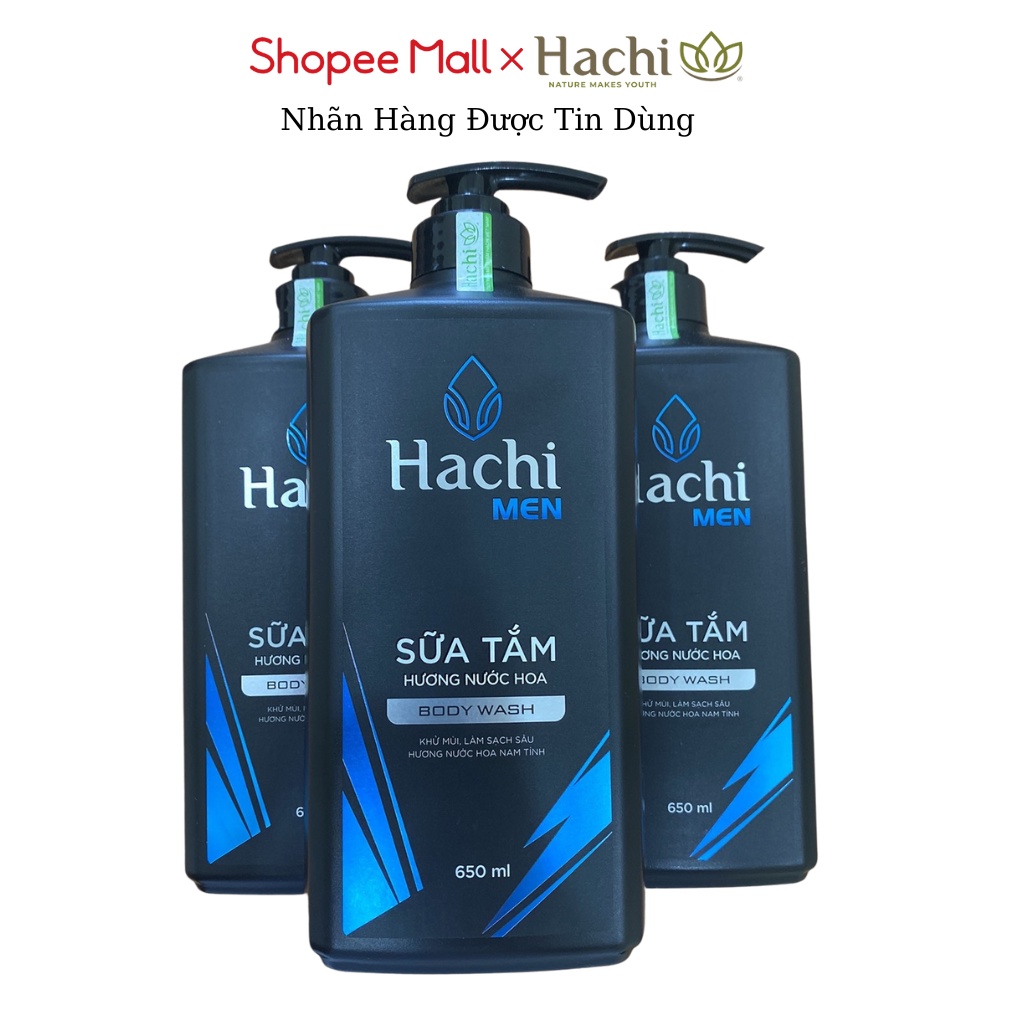 Sữa tắm nam hương nước hoa BODY WASH Hachi Men khử mùi làm sạch sâu 650ml