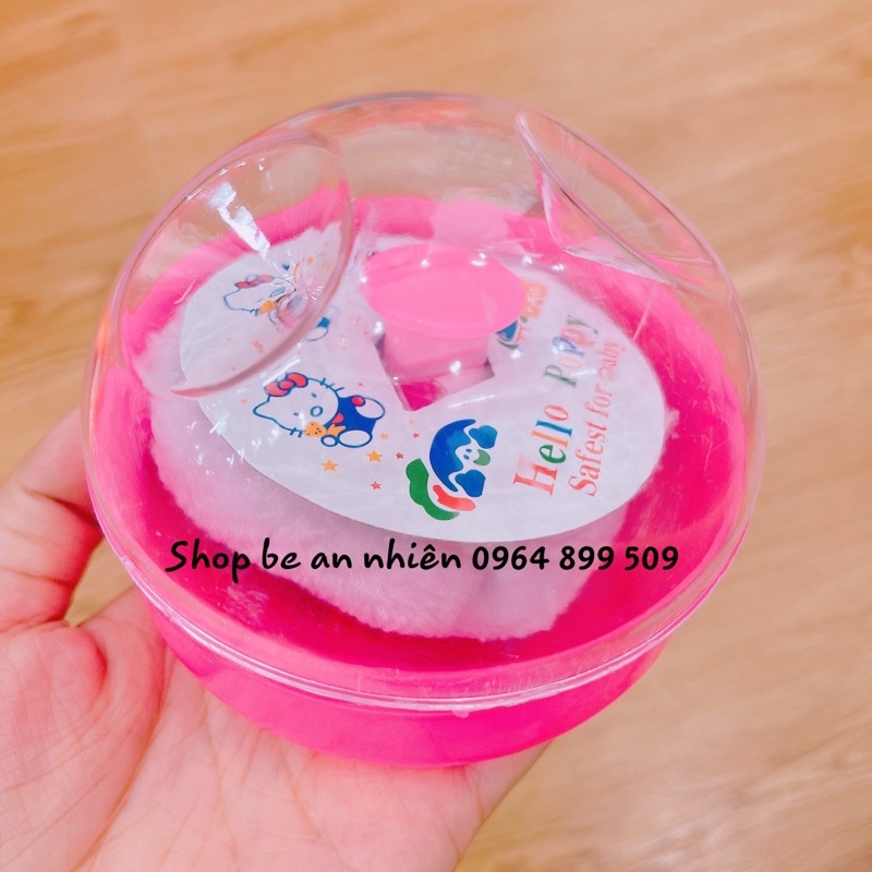 Hộp đựng phấn rôm cho bé , kèm bông chậm phấn