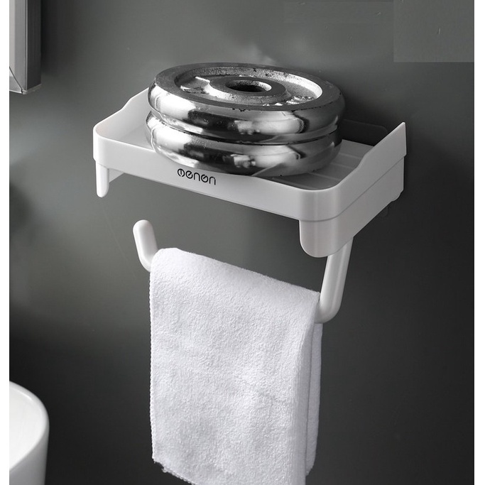 Giá treo giấy vệ sinh, Giá cài giấy vệ sinh đa năng, có kệ để đồ