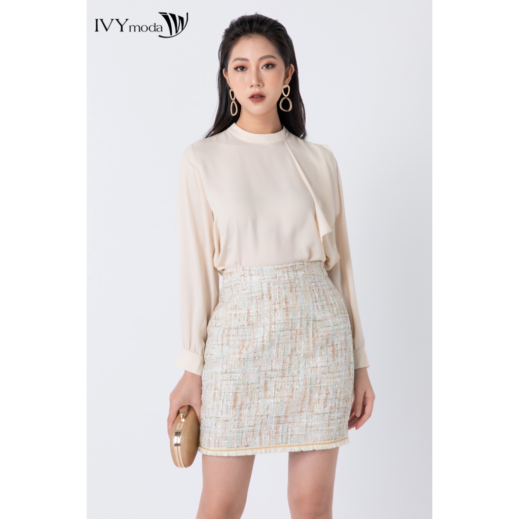 Chân váy Tweed 2 lớp dáng chữ A IVY moda MS 31B9012