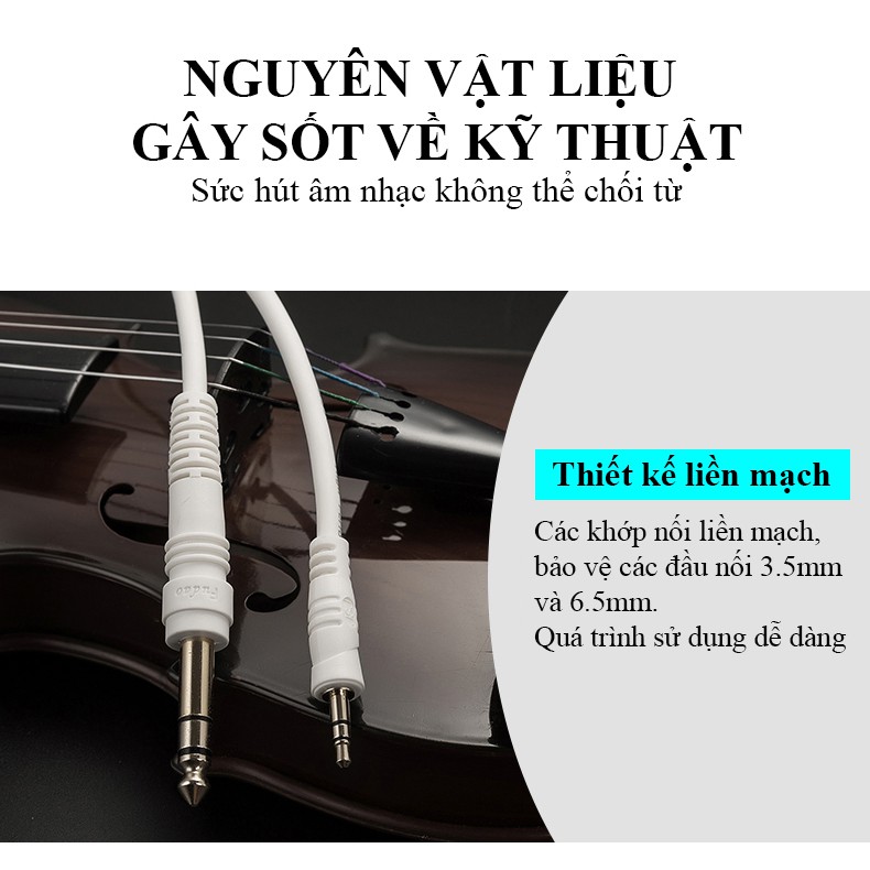 Dây tín hiệu đầu 3 ly (3.5mm) ra 6 ly (6.5mm) JSJ 512 dài 1m - 3m phủ lớp bảo vệ nhựa PVC, đầu nối gia công mạ vàng