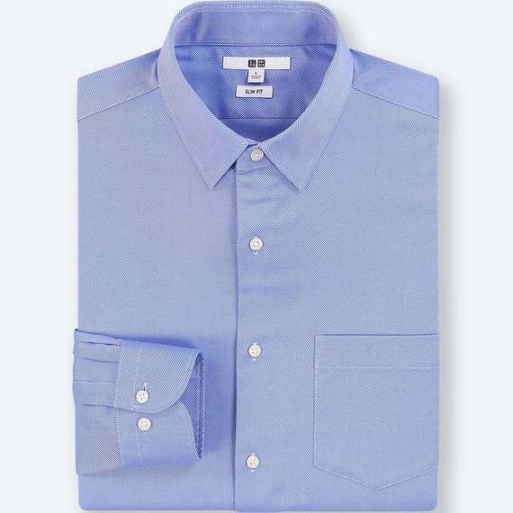 UNIQLO Fine Cross Super Non Non-Iron Shirt SLIM FIT