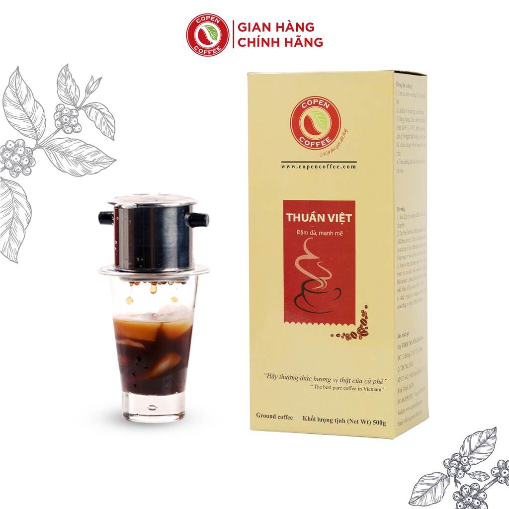 Cà Phê Rang Xay Thuần Việt Copen Coffee_ 500g đắng đậm đà