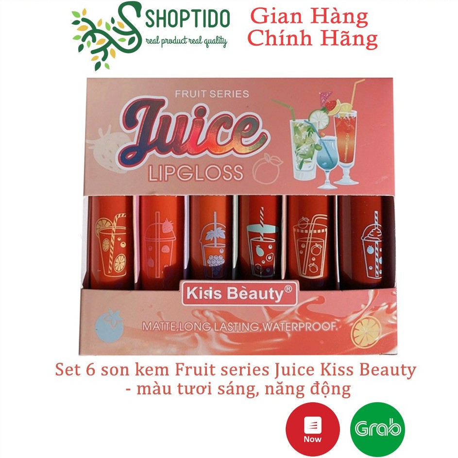 Set 6 son Fruit series Juice Kiss Beauty màu trẻ trung, thơm ngọt ngào NPP Shoptido
