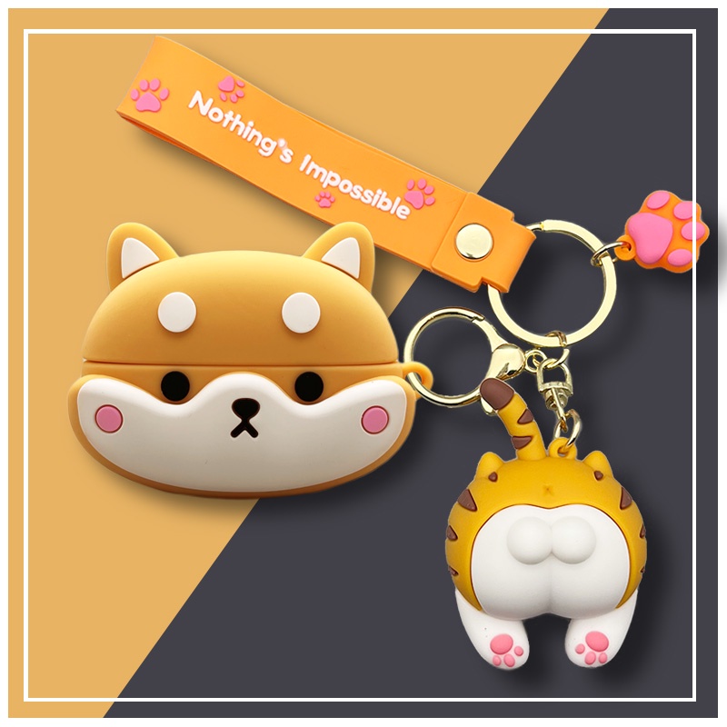 Sony WF-1000XM4 Case Cartoon Shiba Inu Keychain Pendant Silicone Soft Shell Cover Sony WF-1000XM4 Bluetooth Headphone Case Cover Cute Doraemon Snoopy Creative Astronaut Pendant Sony WF-1000XM4 Shockproof Shell Cover